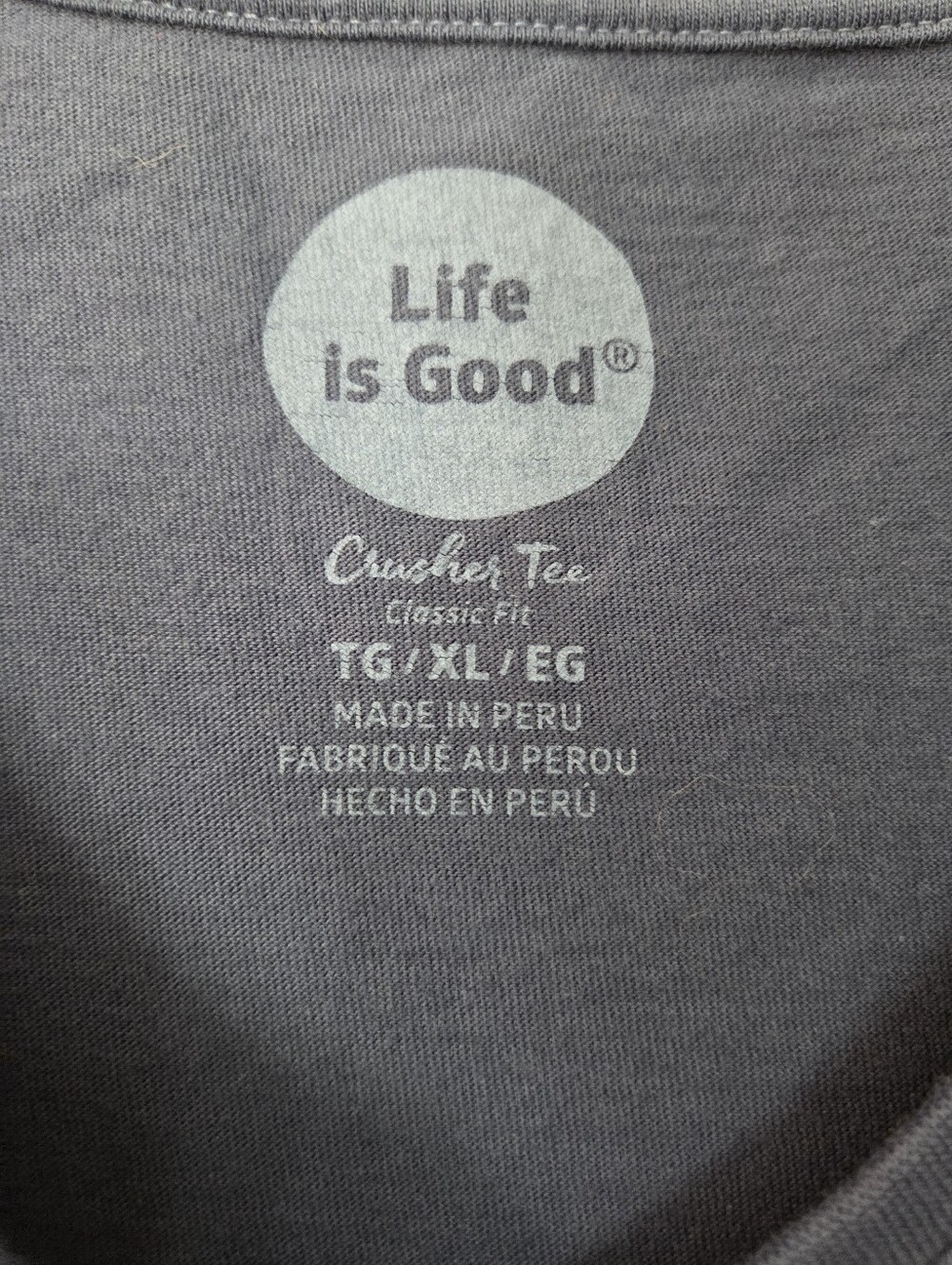 Life is Good Mountain Campfire Circle Graphic V-Neck Tee Blue Size XL - Picture 6 of 7